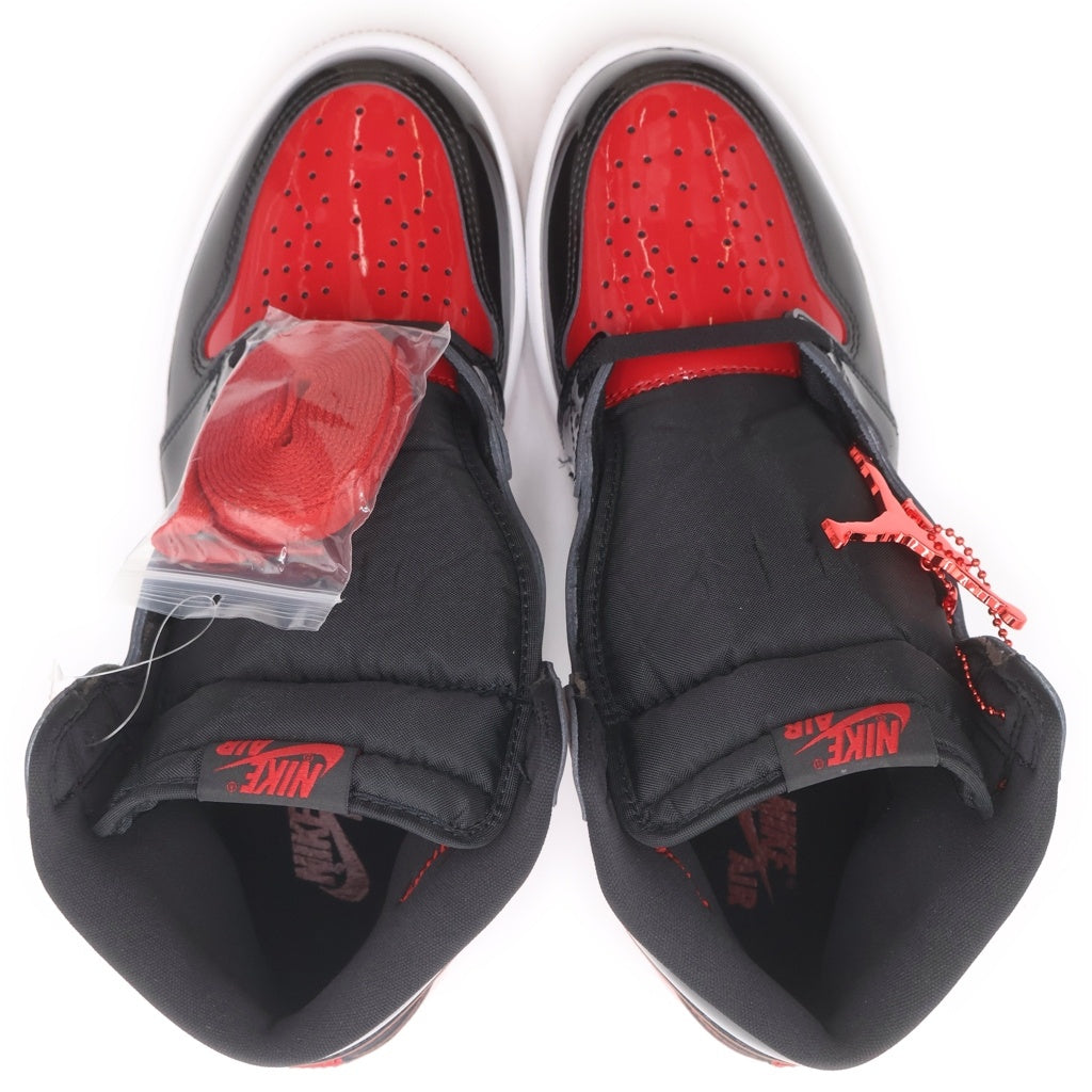 NIKE(ナイキ) AIR JORDAN 1 RETRO HIGH OG BRED PATENT エアジョーダン1 レトロ ブレッド パテント ハイカットスニーカー レッド/ブラック US10.5/28.5cm 555088-063