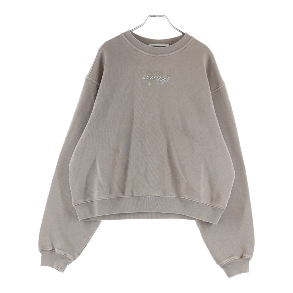 ALEXANDER WANG(アレキサンダーワン) メタルロゴ クルーネックトレーナー スウェット ベージュ 4CC4241513
