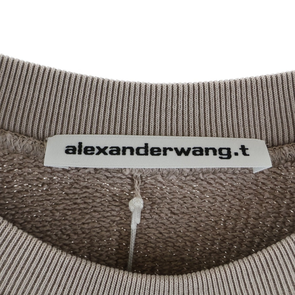ALEXANDER WANG(アレキサンダーワン) メタルロゴ クルーネックトレーナー スウェット ベージュ 4CC4241513