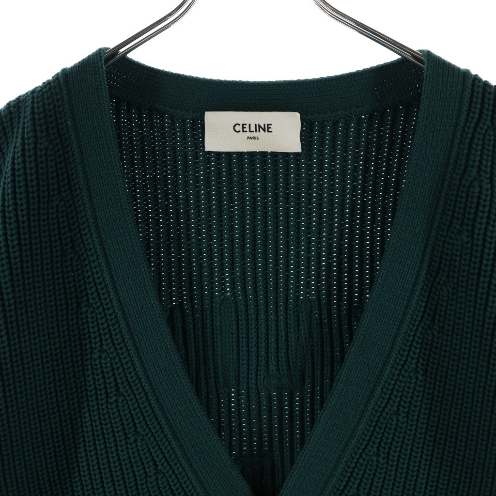 CELINE(セリーヌ) College Cotton Cardigan Forest カレッジ コットン カーディガン フォレスト グリーン 2AD70192W.31FE