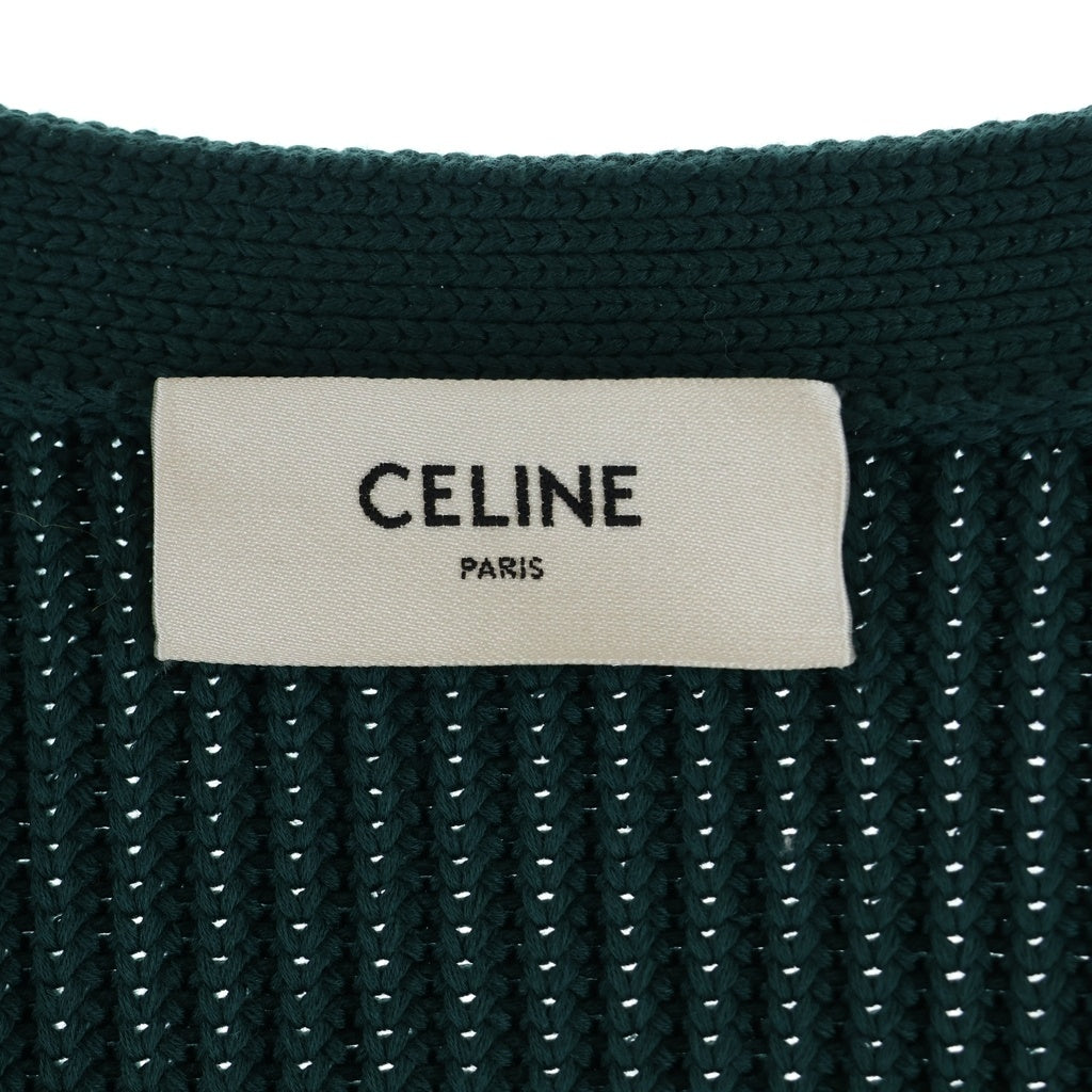 CELINE(セリーヌ) College Cotton Cardigan Forest カレッジ コットン カーディガン フォレスト グリーン 2AD70192W.31FE