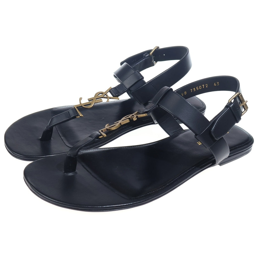 SAINT LAURENT PARIS(サンローランパリ) Cassandra Flat Sandals カサンドラ フラットサンダル ブラック 659817AAGKK1000