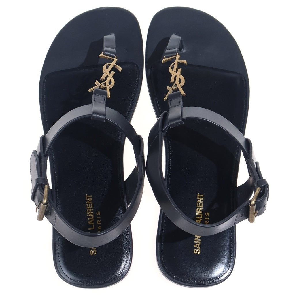 SAINT LAURENT PARIS(サンローランパリ) Cassandra Flat Sandals カサンドラ フラットサンダル ブラック 659817AAGKK1000