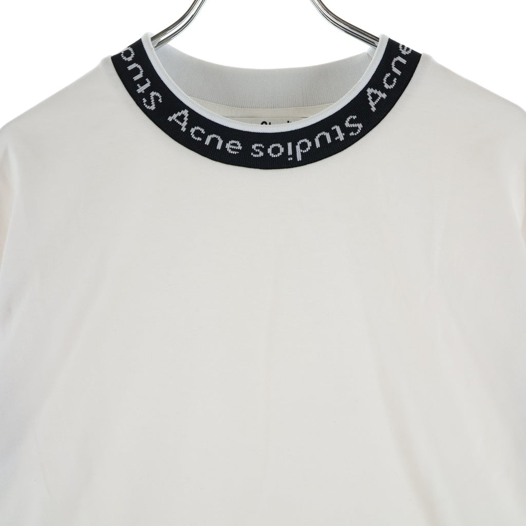 Acne Studios(アクネ ストゥディオズ) XTORR LOGO RIB エクスター ネックロゴ 半袖Tシャツ ホワイト BL0221