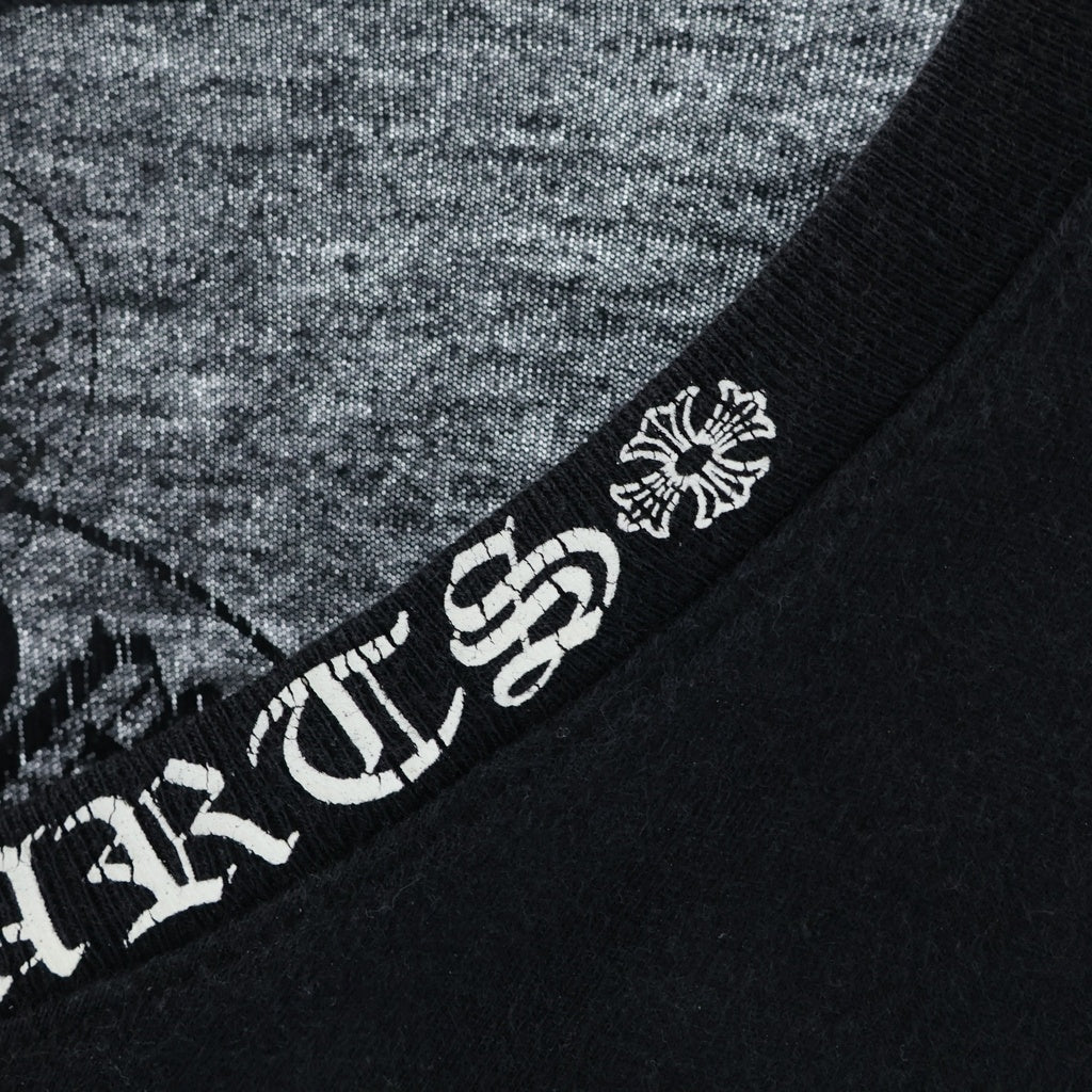 CHROME HEARTS(クロムハーツ) NECK LOGO L/S TEE ネックロゴ アームフローラル クルーネック カットソー 長袖Tシャツ ブラック