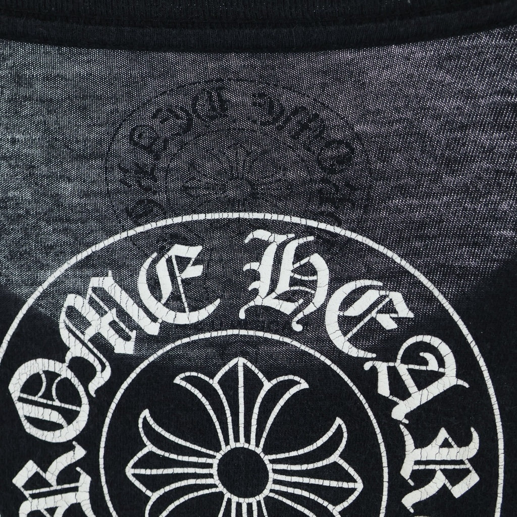 CHROME HEARTS(クロムハーツ) NECK LOGO L/S TEE ネックロゴ アームフローラル クルーネック カットソー 長袖Tシャツ ブラック