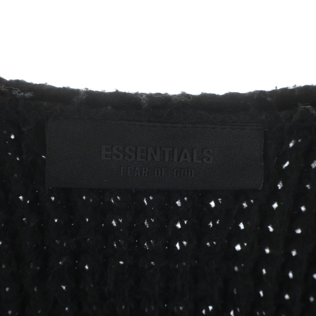 FEAR OF GOD ESSENTIALS(フィアオブゴッド エッセンシャルズ) Heavy Waffle Cardigan ヘビーワッフル カーディガン ニット ブラック