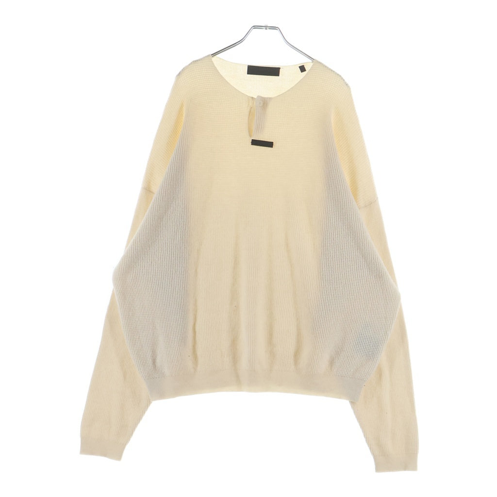 FEAR OF GOD ESSENTIALS(フィアオブゴッド エッセンシャルズ) ヘンリーネック ワッフル 長袖Tシャツ カットソー アイボリー
