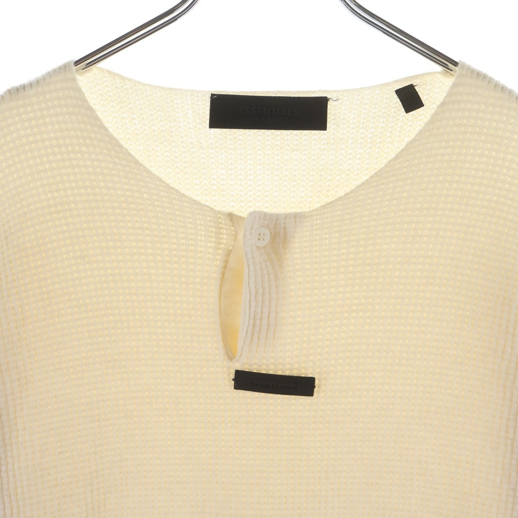 FEAR OF GOD ESSENTIALS(フィアオブゴッド エッセンシャルズ) ヘンリーネック ワッフル 長袖Tシャツ カットソー アイボリー