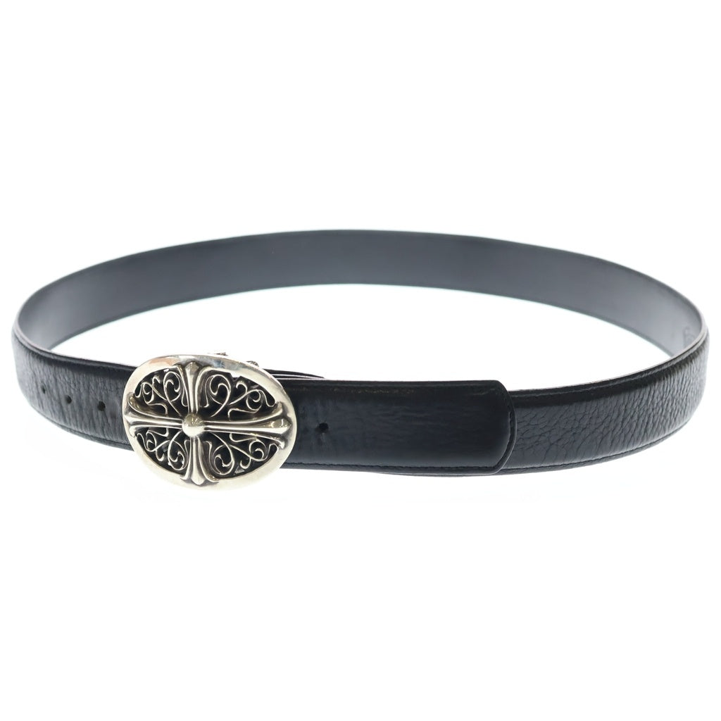 CHROME HEARTS(クロムハーツ) OVAL CROSS STRAP1.5クラシックオーバルクロスバックル レザーベルト シルバー
