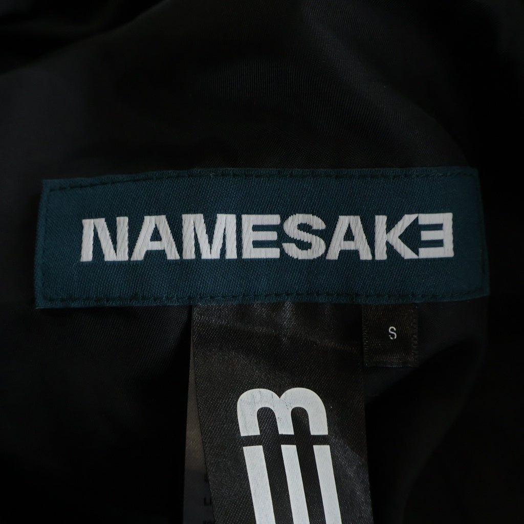 NAMESAKE(ネイムセイク) フロントレイヤード切り替え ドローストリング スラックスパンツ ブラック