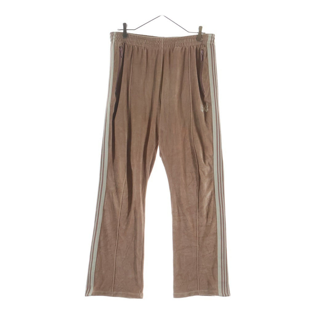 Needles(ニードルス) 23SS NARROW TRACK PANT ナロー ロゴデザイン ベロア トラックパンツ ピンク