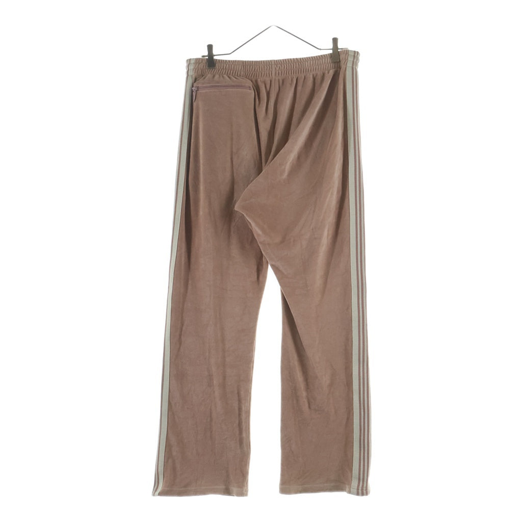Needles(ニードルス) 23SS NARROW TRACK PANT ナロー ロゴデザイン ベロア トラックパンツ ピンク