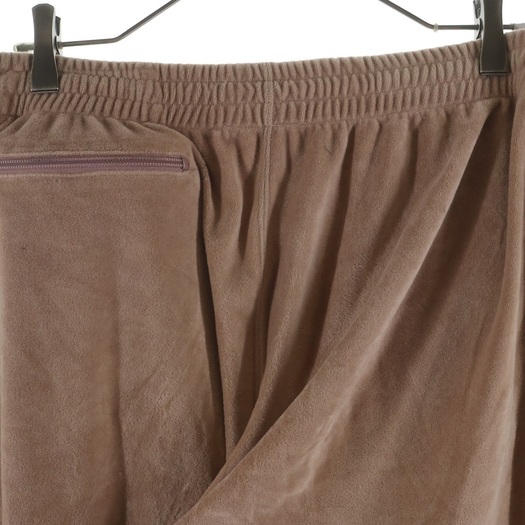 Needles(ニードルス) 23SS NARROW TRACK PANT ナロー ロゴデザイン ベロア トラックパンツ ピンク