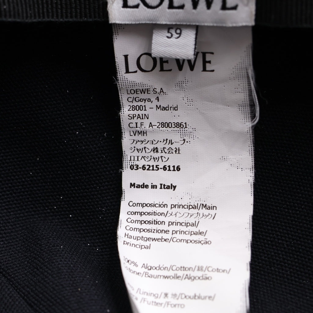 LOEWE(ロエベ) アナグラムロゴパッチ キャップ 帽子 ブラック K820AA2X01