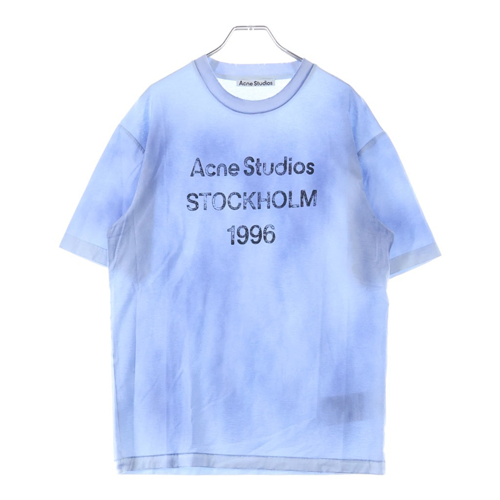 Acne Studios(アクネ ストゥディオズ) 1996 フロントロゴプリント 半袖Tシャツ カットソー ブルー FN-UX-TSHI000013