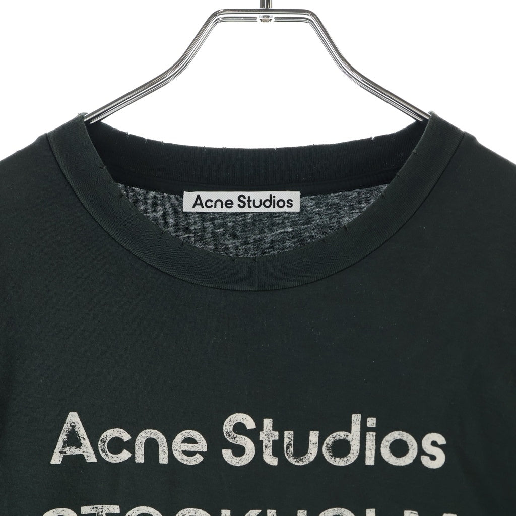 Acne Studios(アクネ ストゥディオズ) 1996 フロントロゴプリント 長袖Tシャツ カットソー ブラック FN-UX-TSHI000013