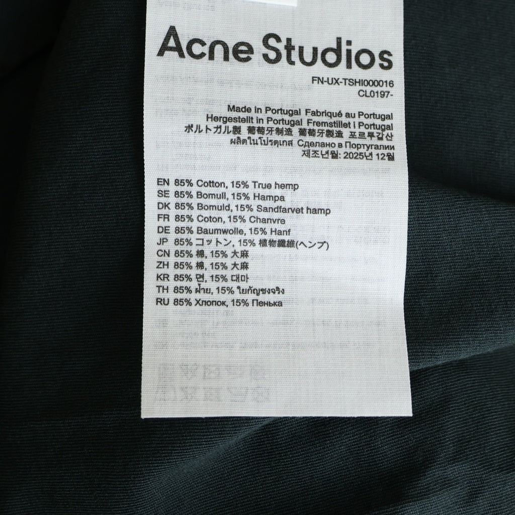 Acne Studios(アクネ ストゥディオズ) 1996 フロントロゴプリント 長袖Tシャツ カットソー ブラック FN-UX-TSHI000013