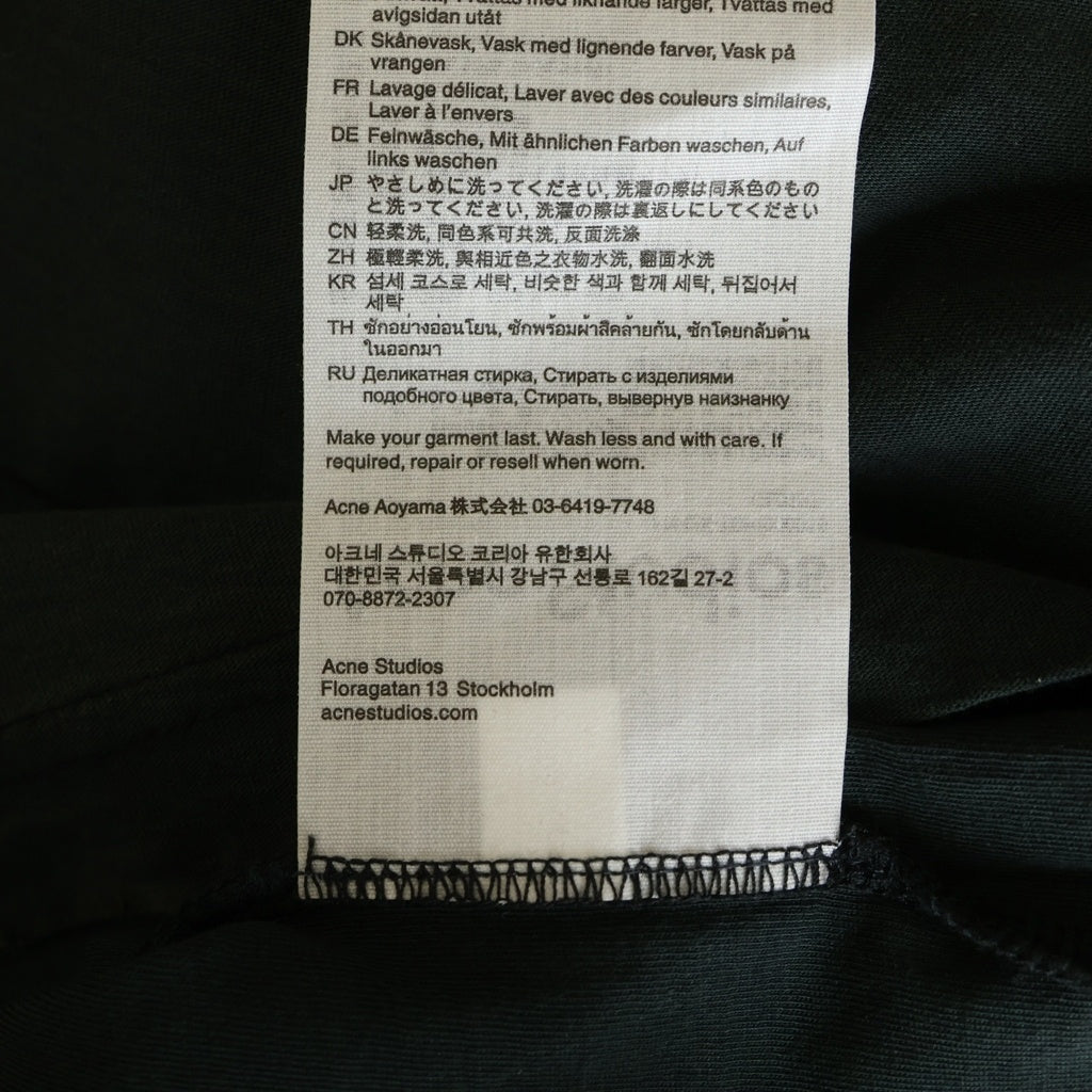 Acne Studios(アクネ ストゥディオズ) 1996 フロントロゴプリント 長袖Tシャツ カットソー ブラック FN-UX-TSHI000013