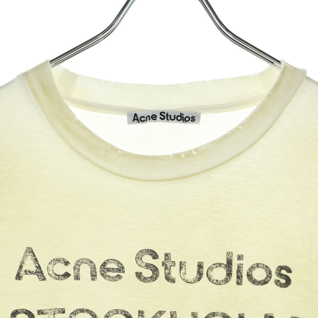 Acne Studios(アクネ ストゥディオズ) 1996 フロントロゴプリント 長袖Tシャツ カットソー ホワイト FN-UX-TSHI000016