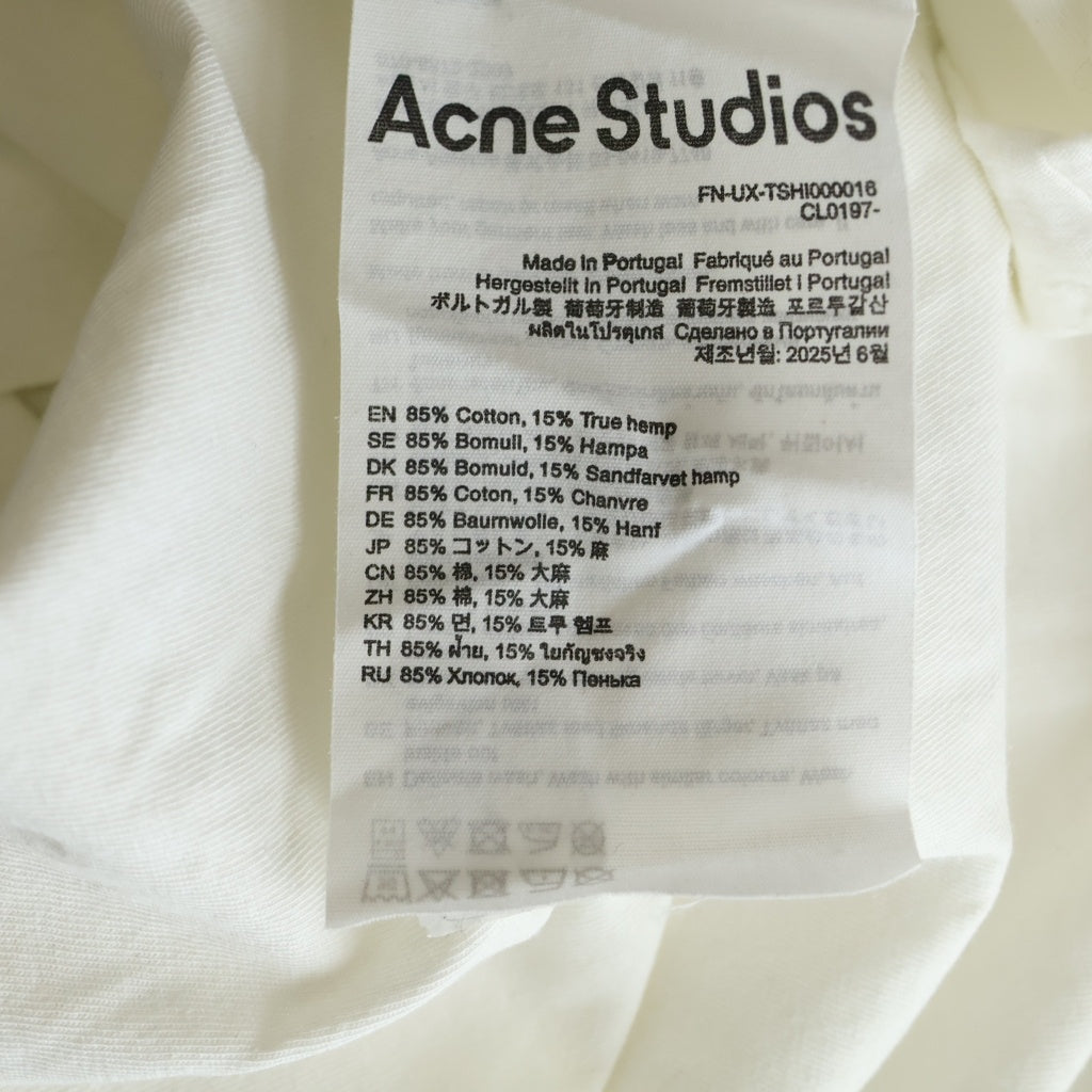 Acne Studios(アクネ ストゥディオズ) 1996 フロントロゴプリント 長袖Tシャツ カットソー ホワイト FN-UX-TSHI000016