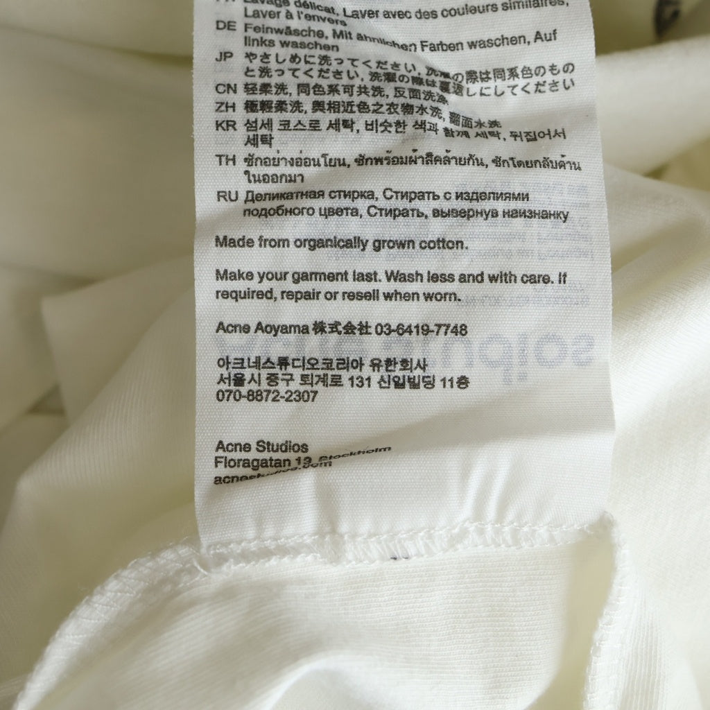 Acne Studios(アクネ ストゥディオズ) 1996 フロントロゴプリント 長袖Tシャツ カットソー ホワイト FN-UX-TSHI000016