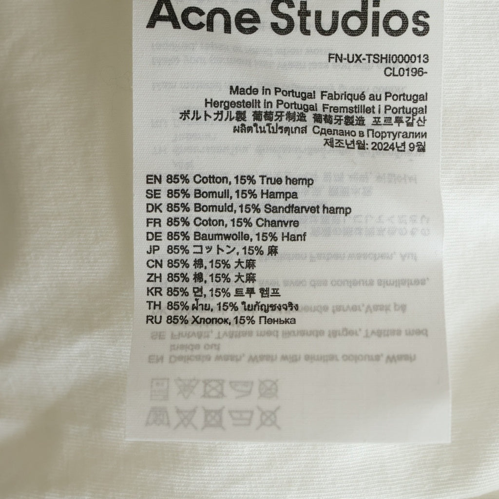 Acne Studios(アクネ ストゥディオズ) 1996 フロントロゴプリント 半袖Tシャツ カットソー ホワイト FN-UX-TSHI000013