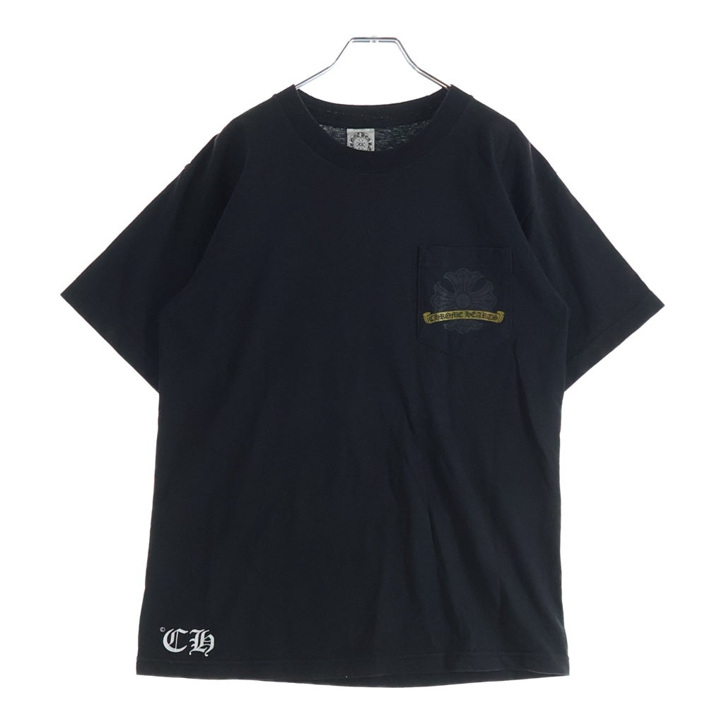 CHROME HEARTS(クロムハーツ) OLD CHプラス バックホースシュープリント 半袖Tシャツ カットソー ブラック