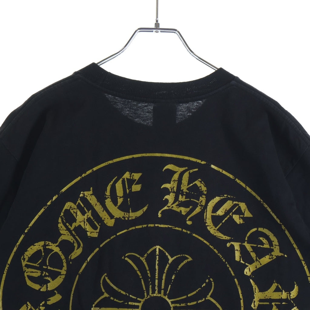 CHROME HEARTS(クロムハーツ) OLD CHプラス バックホースシュープリント 半袖Tシャツ カットソー ブラック