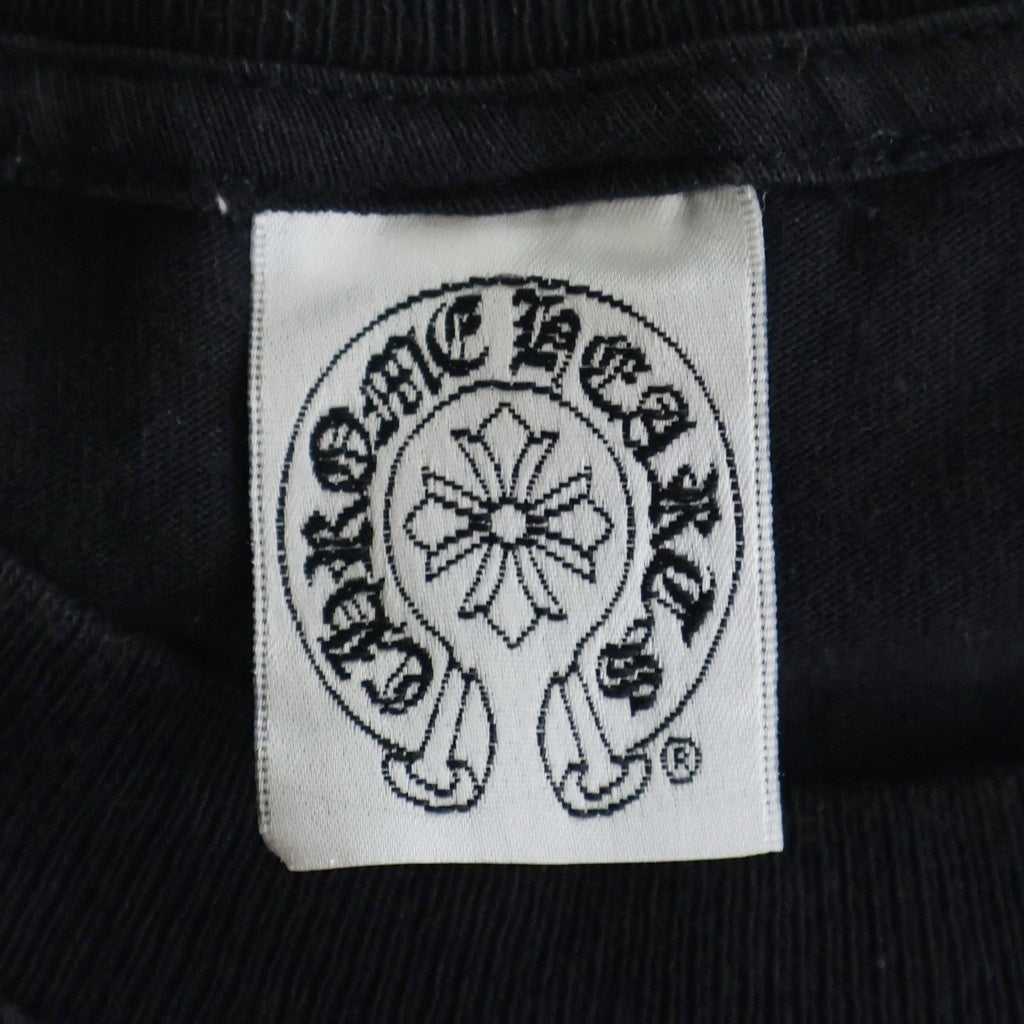 CHROME HEARTS(クロムハーツ) OLD CHプラス バックホースシュープリント 半袖Tシャツ カットソー ブラック