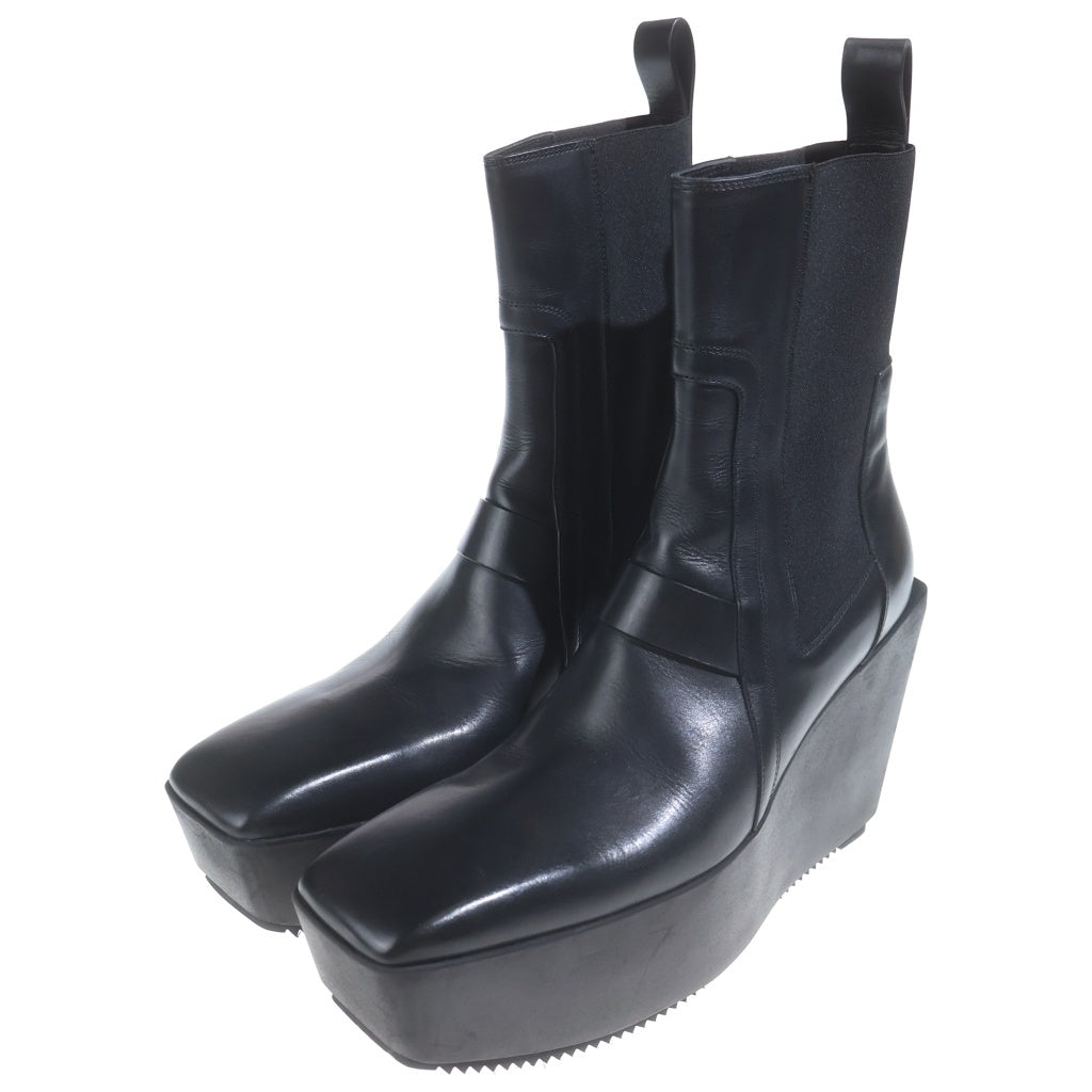 Rick Owens(リックオウエンス) Platform Beatle 110mm Boots プラットフォーム ビートル サイドゴアブーツ ブラック