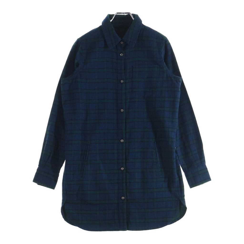 CHROME HEARTS(クロムハーツ) Y NOT Loose Ends Check Shirt ワイノット ルーズエンド 長袖チェックシャツ グリーン レディース