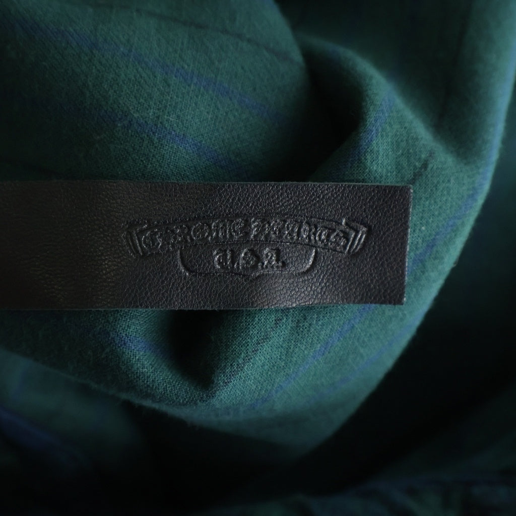 CHROME HEARTS(クロムハーツ) Y NOT Loose Ends Check Shirt ワイノット ルーズエンド 長袖チェックシャツ グリーン レディース