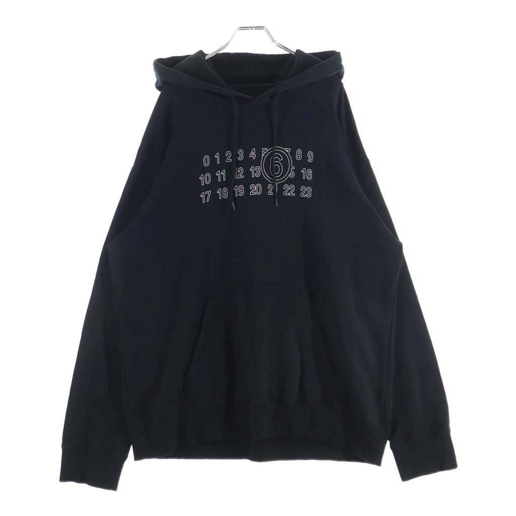 Maison Martin Margiela(メゾンマルタンマルジェラ) Numbered Print Pullover Hoodie ナンバリングプリントプルオーバーパーカー フーディー ブラック SH0GU0035