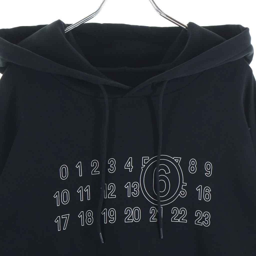 Maison Martin Margiela(メゾンマルタンマルジェラ) Numbered Print Pullover Hoodie ナンバリングプリントプルオーバーパーカー フーディー ブラック SH0GU0035