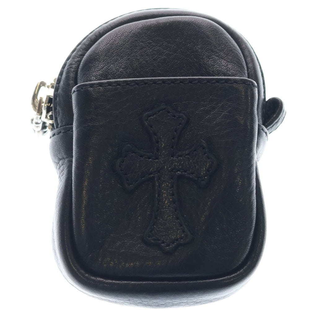 CHROME HEARTS(クロムハーツ) 1 Cross Leather Patch Micro Taka Leather Poach クロムハーツ 1クロスレザーパッチ マイクロタカレ ザーポーチ ブラック/シルバー