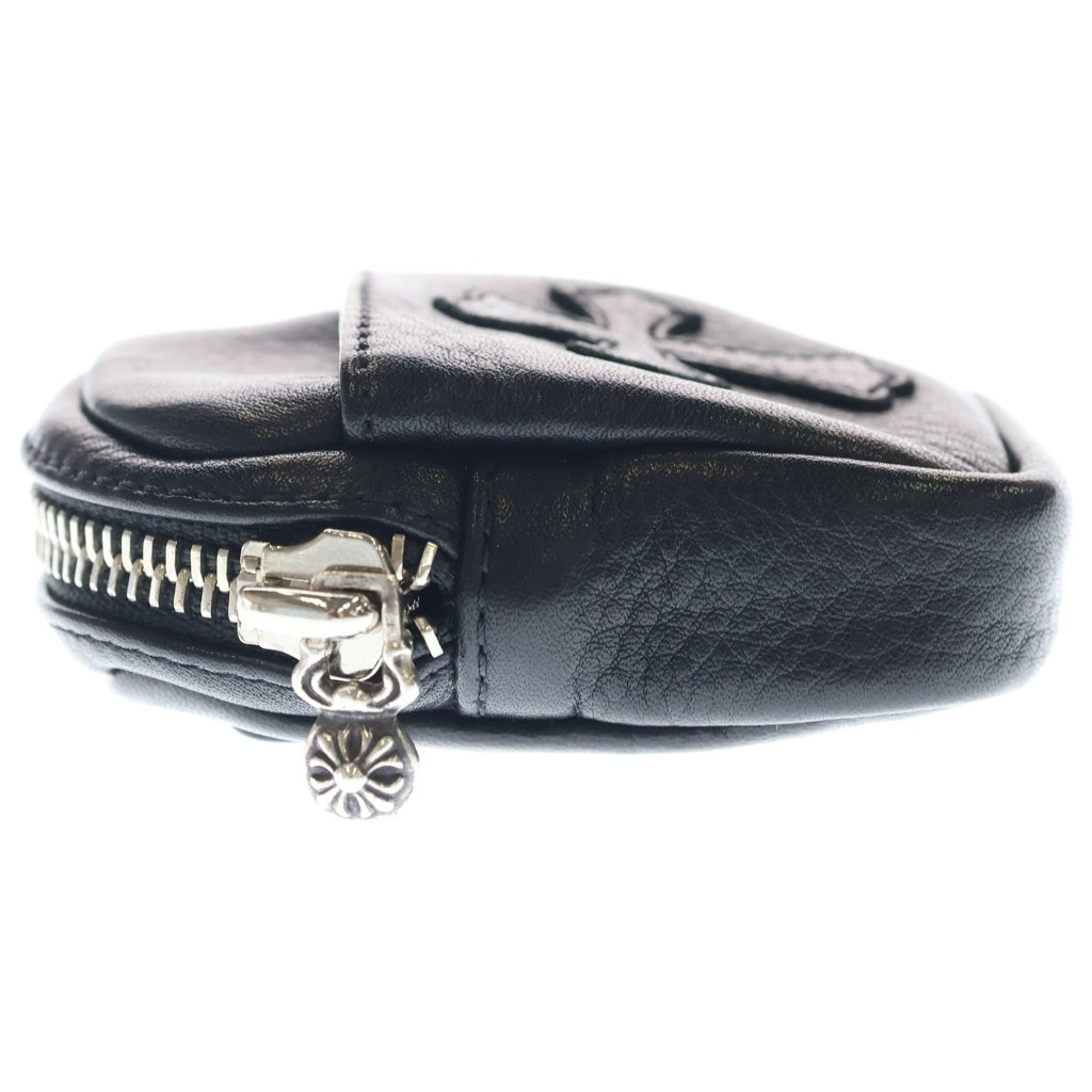 CHROME HEARTS(クロムハーツ) 1 Cross Leather Patch Micro Taka Leather Poach クロムハーツ 1クロスレザーパッチ マイクロタカレ ザーポーチ ブラック/シルバー