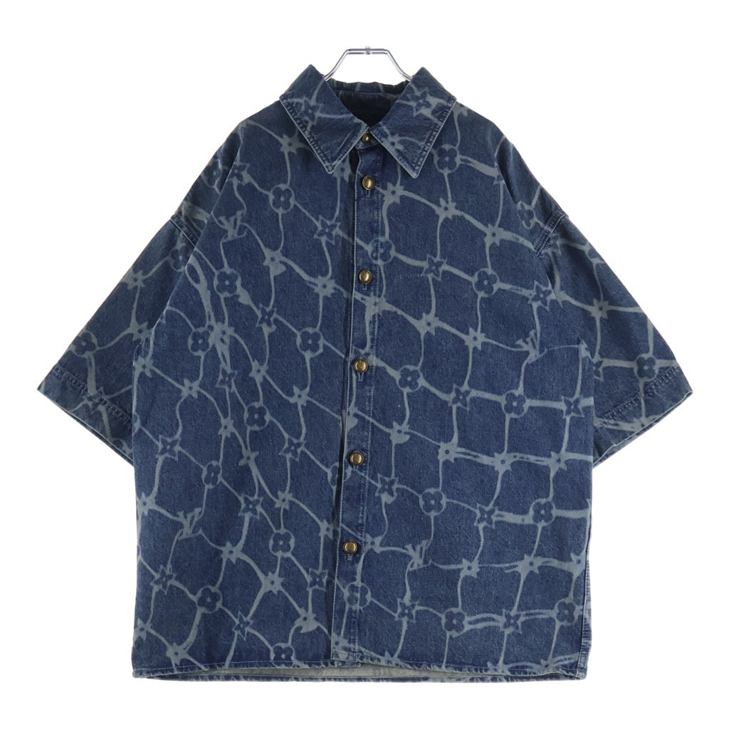 LOUIS VUITTON(ルイヴィトン) MONOGRAM SHORT DENIM SHIRT RM242MM KOE HRS24W モノグラム ショートスリーブ 半袖デニムシャツ インディゴ