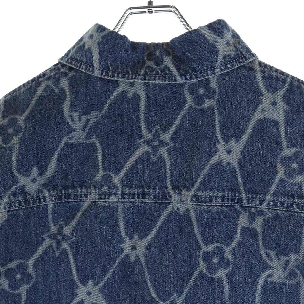 LOUIS VUITTON(ルイヴィトン) MONOGRAM SHORT DENIM SHIRT RM242MM KOE HRS24W モノグラム ショートスリーブ 半袖デニムシャツ インディゴ