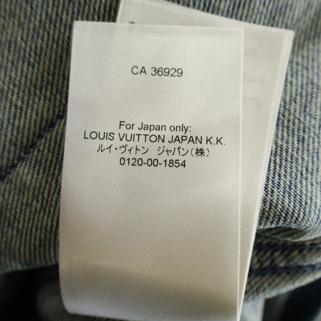 LOUIS VUITTON(ルイヴィトン) 23AW MONOGRAM DENIM WORK SS SHIRT RM232Q Y38 HOS46W モノグラム切り替え 半袖デニムシャツ ブルー