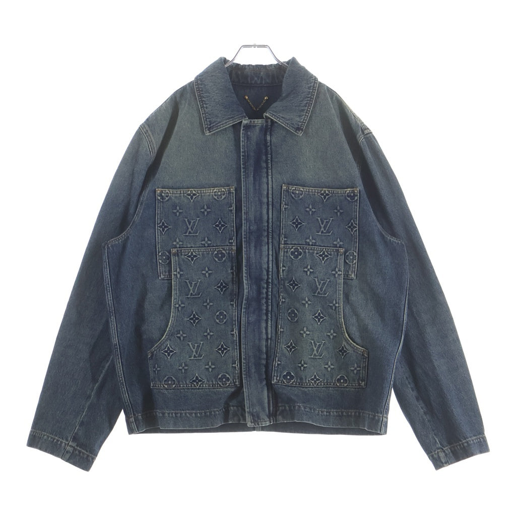 LOUIS VUITTON(ルイヴィトン) 23SS MONOGRAM DENIM WORKWEAR ZIPUP JACKET RM232Q Y38 HPA46W モノグラム デニムシップアップジャケット ブルー