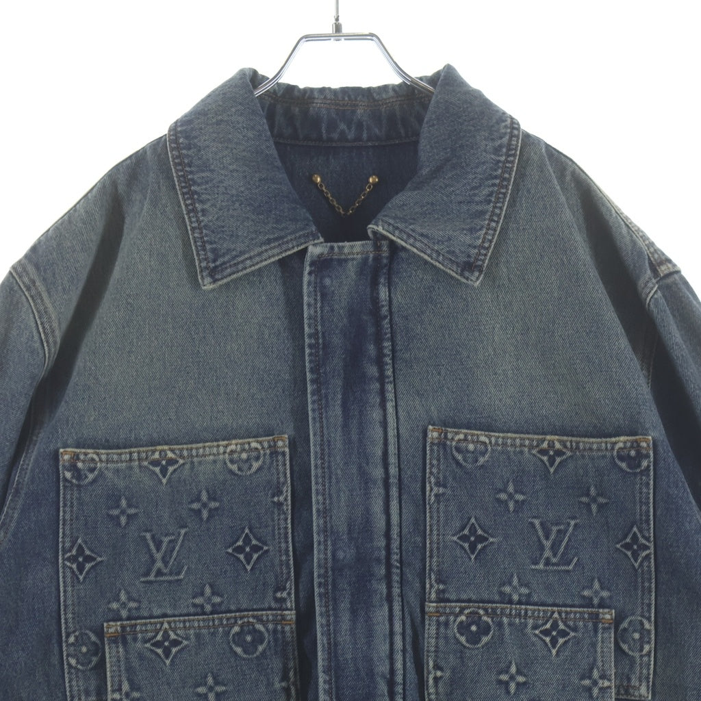 LOUIS VUITTON(ルイヴィトン) 23SS MONOGRAM DENIM WORKWEAR ZIPUP JACKET RM232Q Y38 HPA46W モノグラム デニムシップアップジャケット ブルー