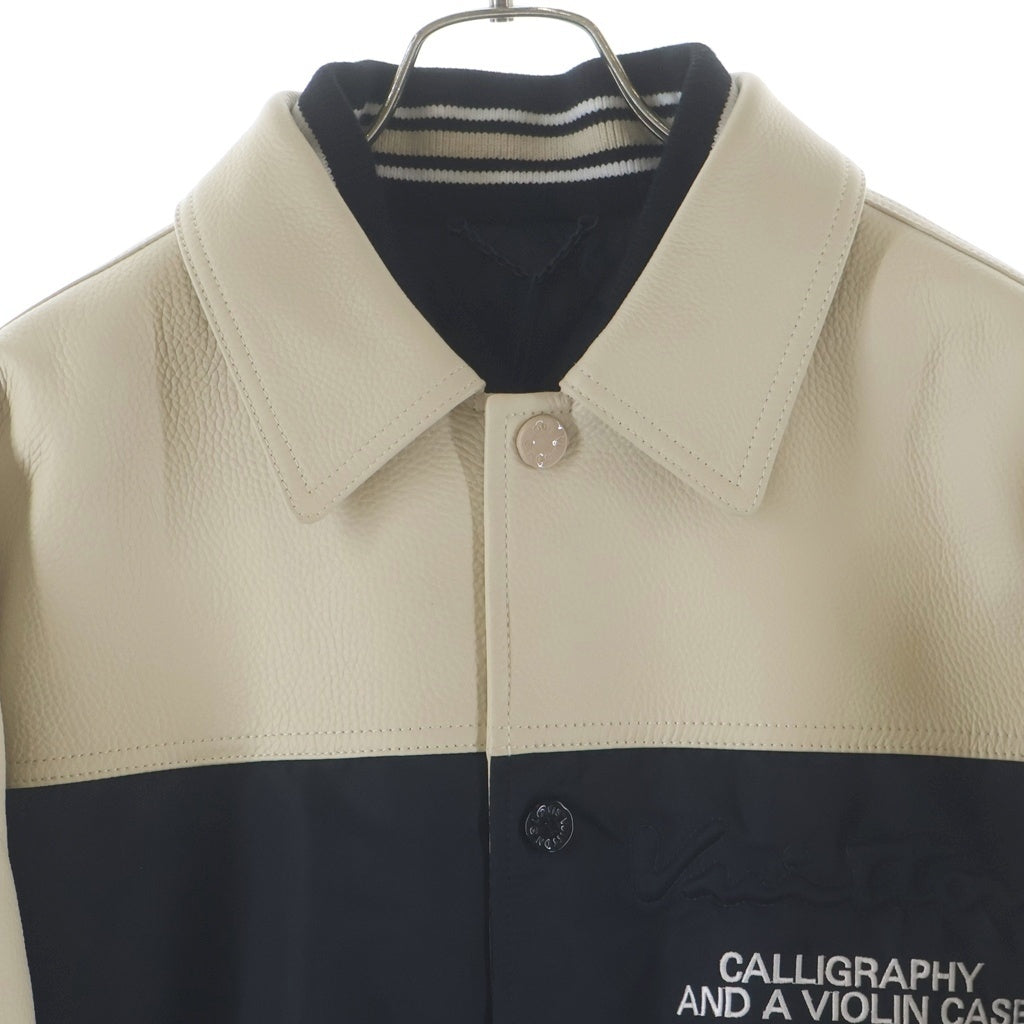 LOUIS VUITTON(ルイヴィトン) 24SS LEATHER NYLON VARSITY JACKET RM241M BQV HQL02E シグネチャー バーシティー アームダミエロゴ スタジアムジャケット ナイロン/レザー