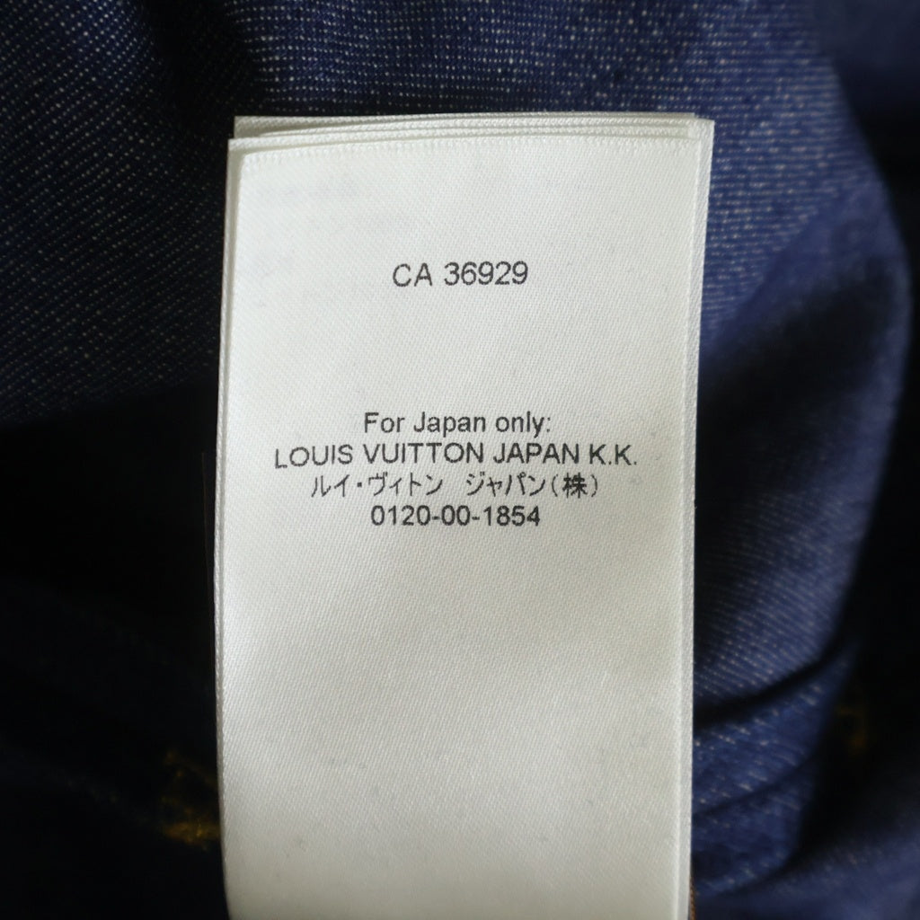 LOUIS VUITTON(ルイヴィトン) 24SS EMBROIDERY LV DENIM SHORT SS SHIRT RM241 JX1 HQS90W LVロゴ刺繍 シグネチャーデニム半袖シャツ ブルー