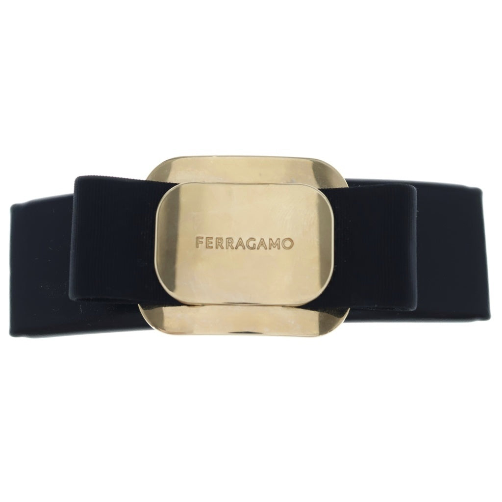 FERRAGAMO(フェラガモ) リボンバレッタ ヘアアクセサリー ブラック/ゴールド 340421 771551 レディース