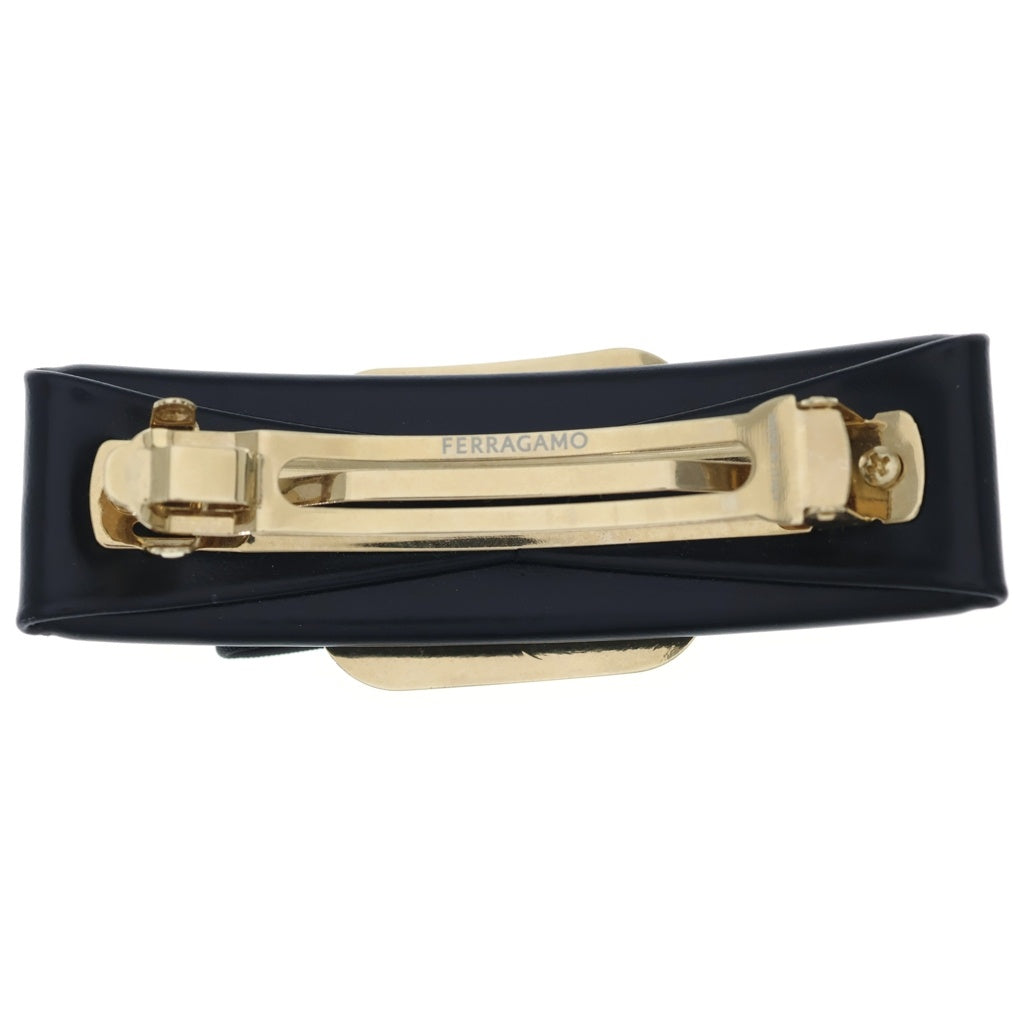 FERRAGAMO(フェラガモ) リボンバレッタ ヘアアクセサリー ブラック/ゴールド 340421 771551 レディース