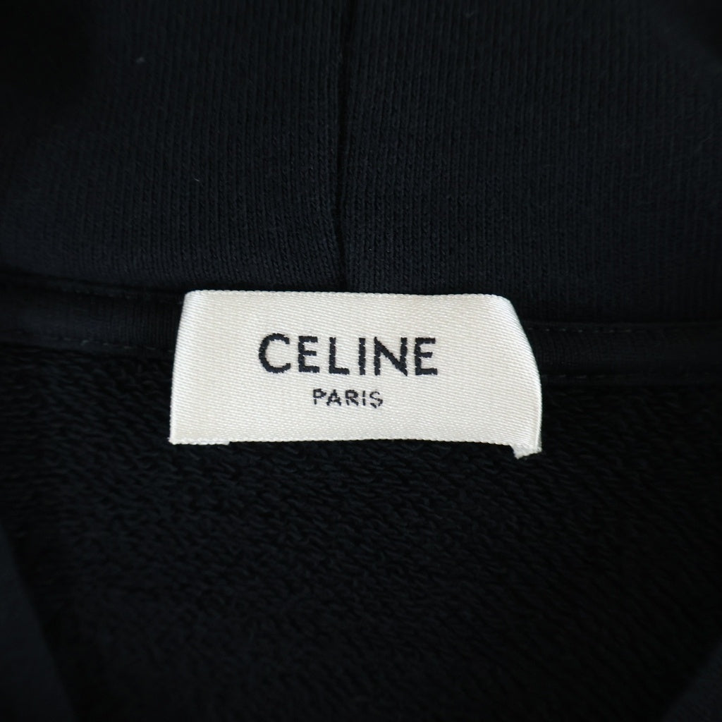 CELINE(セリーヌ) OVERSIZED HOODIE オーバーサイズ ロゴデザイン フーデッド スウェット パーカー ブラック RY07W670Q