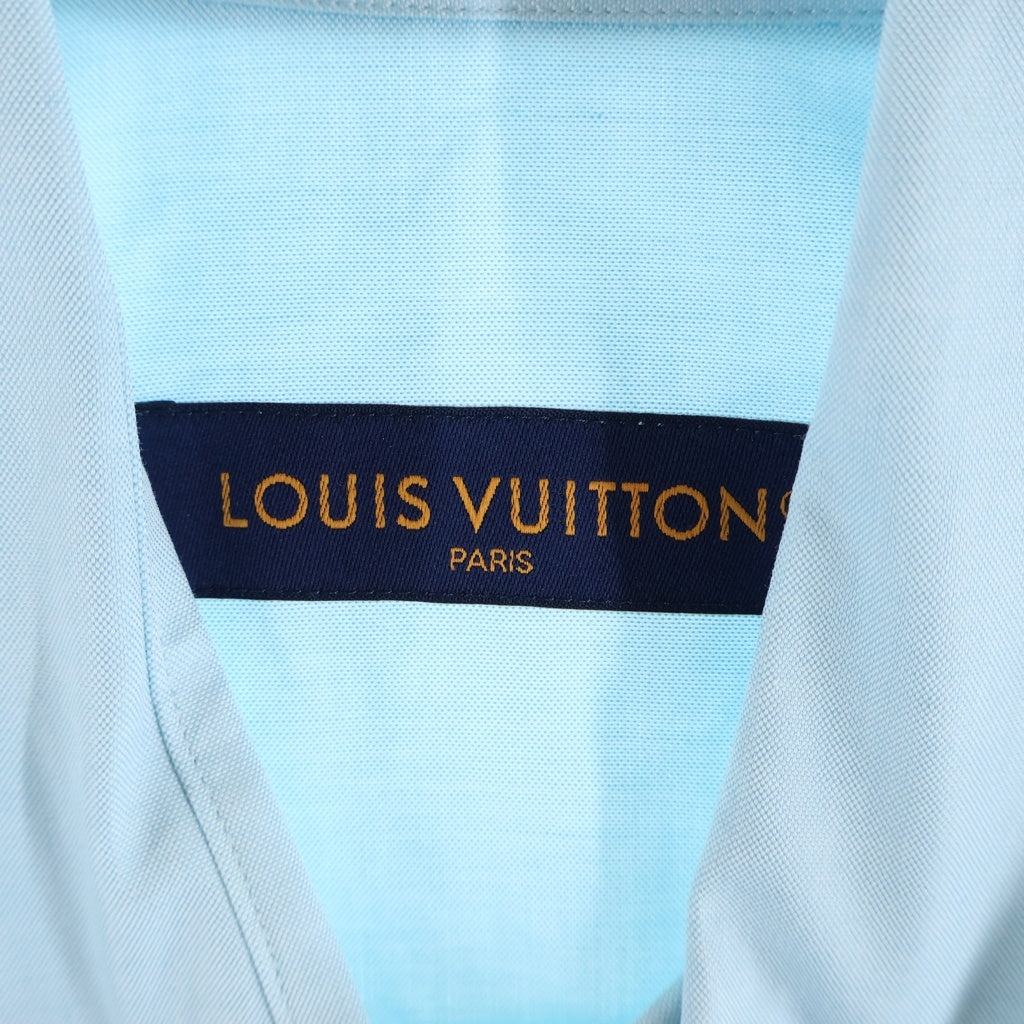 LOUIS VUITTON(ルイヴィトン) 24AW エンブロイダード コットン 半袖シャツ ブルー RM242MM JXU HRS14W