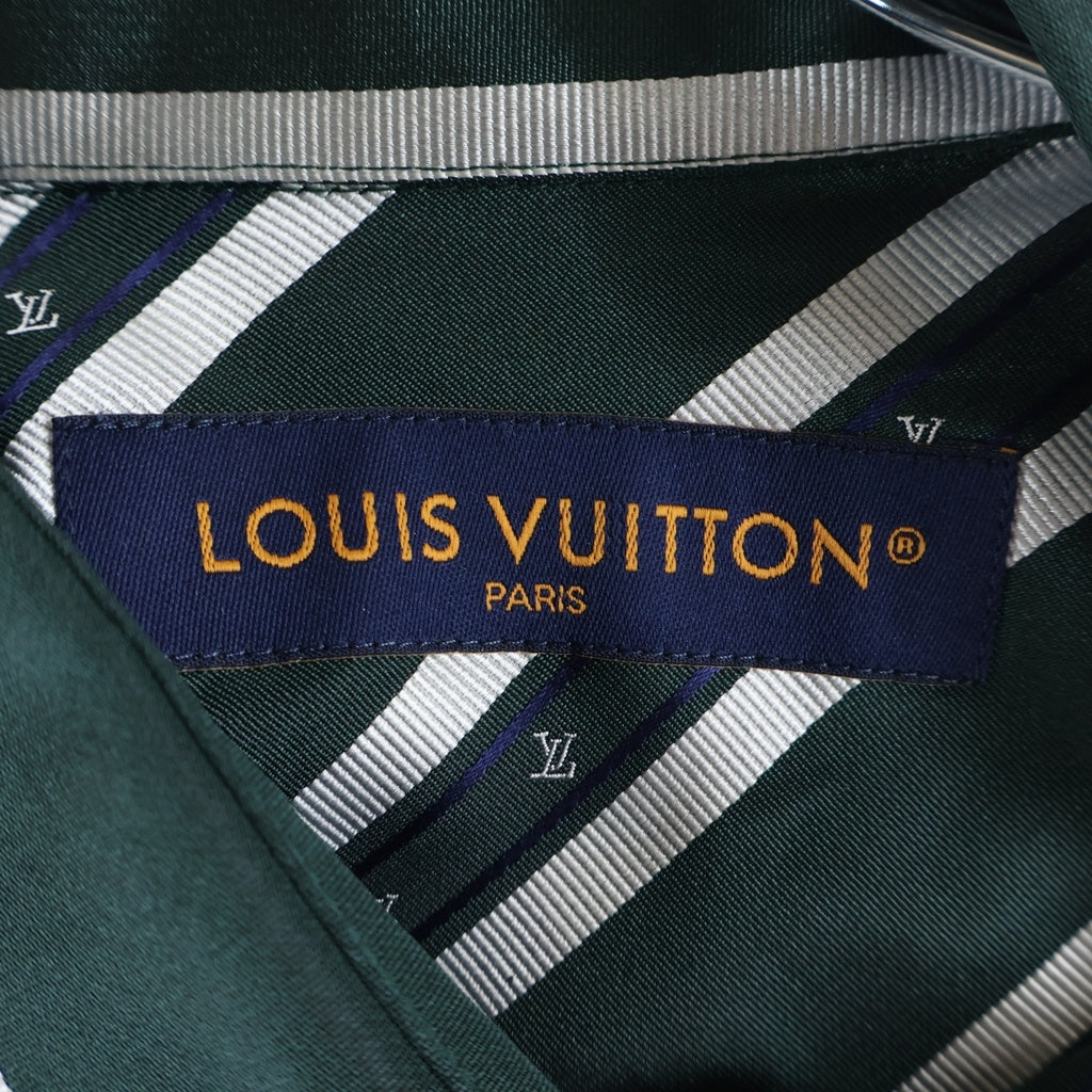 LOUIS VUITTON(ルイヴィトン) 25SS ストライプ シルク 長袖シャツ グリーン RM251MM RBR HSS15W