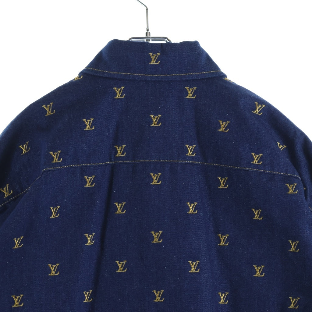 LOUIS VUITTON(ルイヴィトン) 24SS エンブロイダードシグネチャーショートスリーブデニム半袖シャツ インディゴ RM241 JX1 HQS90W 1AFJDS